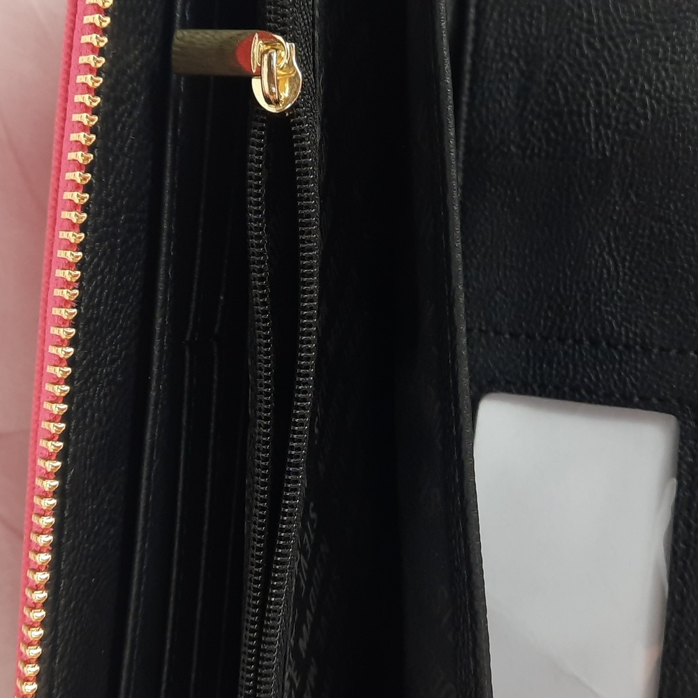 Steve Madden Zip Around Wallet Clutch Pink Flash Gold NEW with Tag - Picture 10 of 13